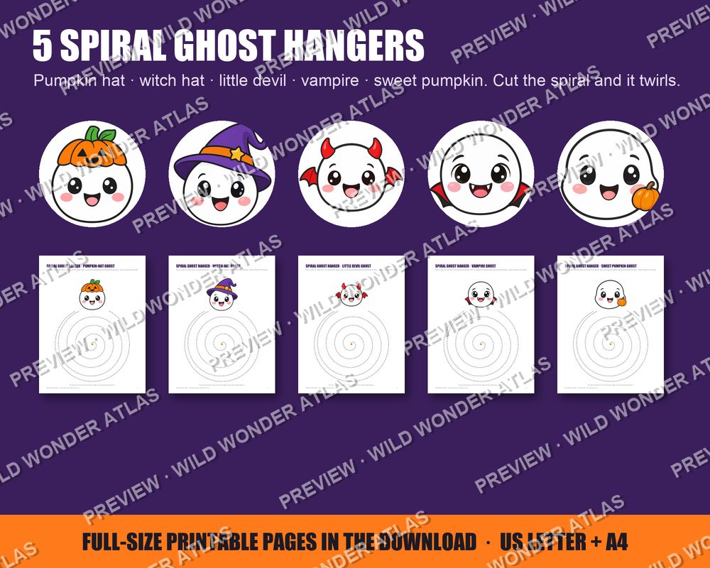 The 5 spiral ghost hangers (watermarked preview)